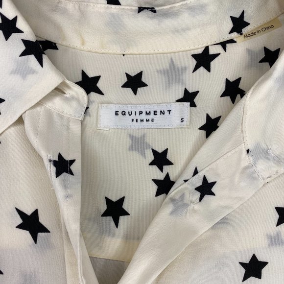 Equipment Star Print Long Sleeve Silk Blouse - Picture 9 of 10
